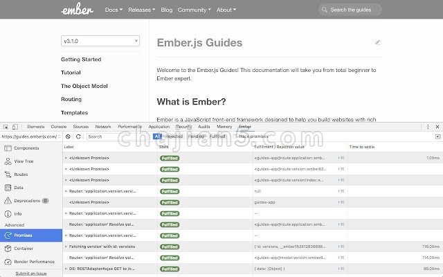 Ember Inspector 用于调试ember应用程序的工具