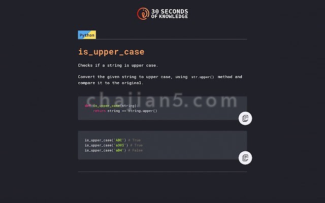 30 Seconds Of Knowledge 30秒即可阅读和理解代码片段提高知识