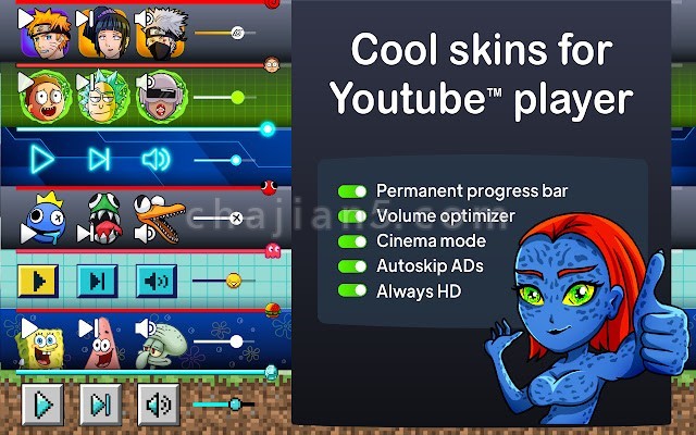 Skins For Youtube Player 油管播放器的皮肤