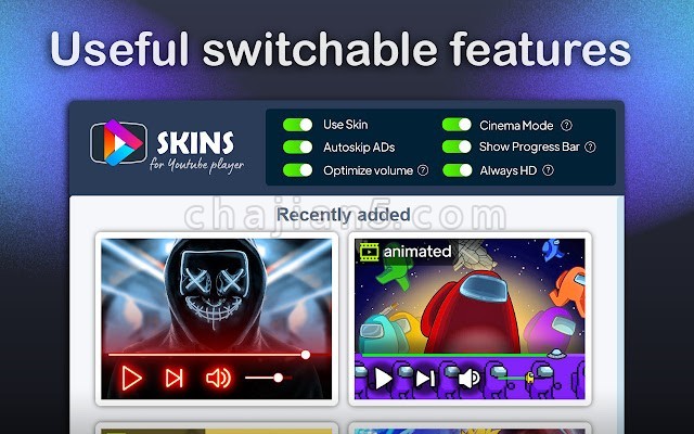 Skins for YouTube player v2.3.0.0（设置YouTube视频的帧率）