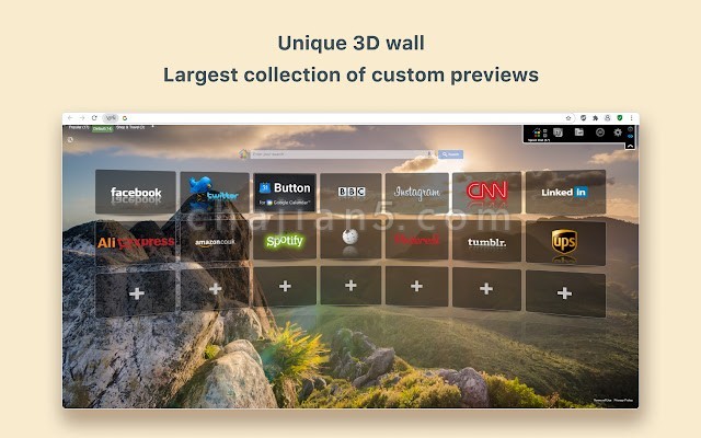 Speed Dial [FVD] 新标签页插件 特点有3D模式和同步功能
