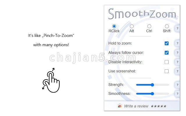Smoothzoom 在网页上的任何位置上缩小放大 不改变布局