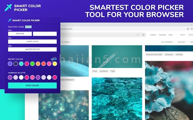Smart Color Picker 颜色拾色器工具 支持十六进制，RGB，HSL颜色