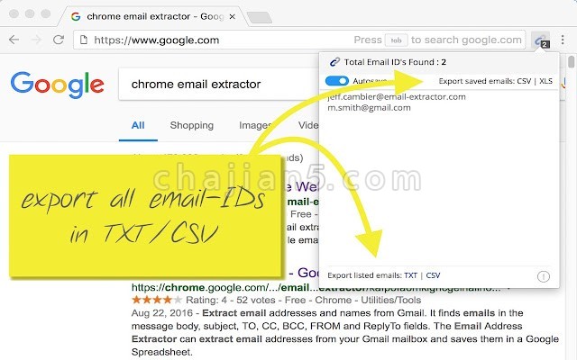 Email Extractor 自动访问网站和自动保存电子邮件ID