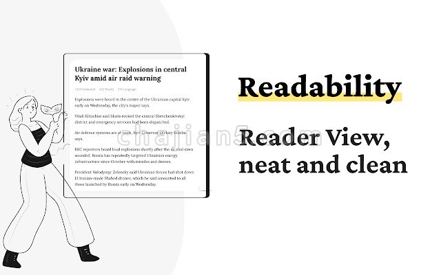 Clearly Reader 提供阅读模式，复制、翻译、语音、PDF 和 Markdown 导出