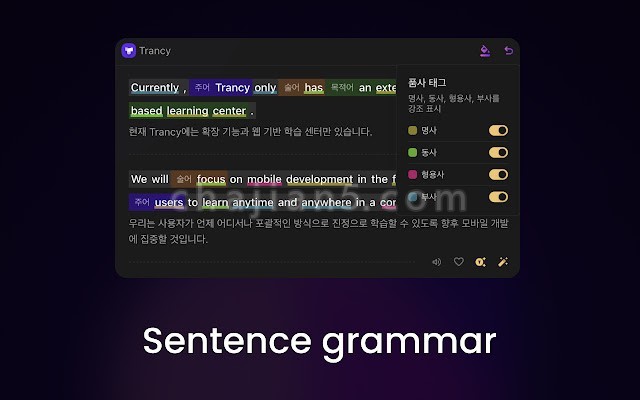 Trancy 提供youtube和netflix双语字幕