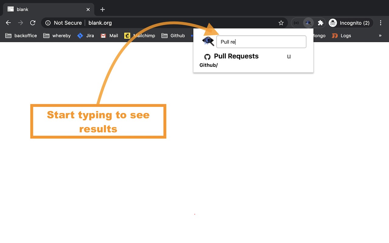 Bookmarks Quick Search 按标题、网址或标签快速查找书签