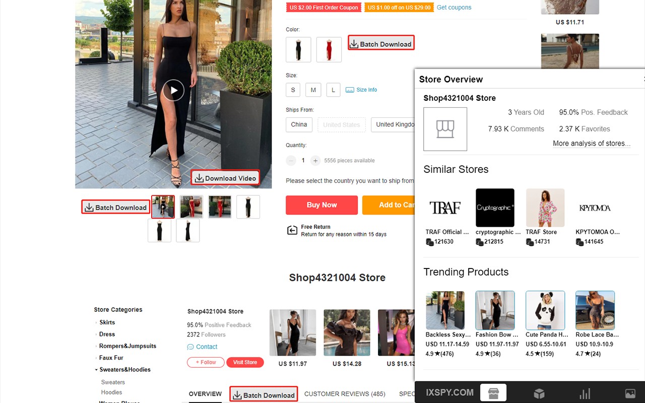 Aliexpress Analyzer 快速分析商店和产品信息