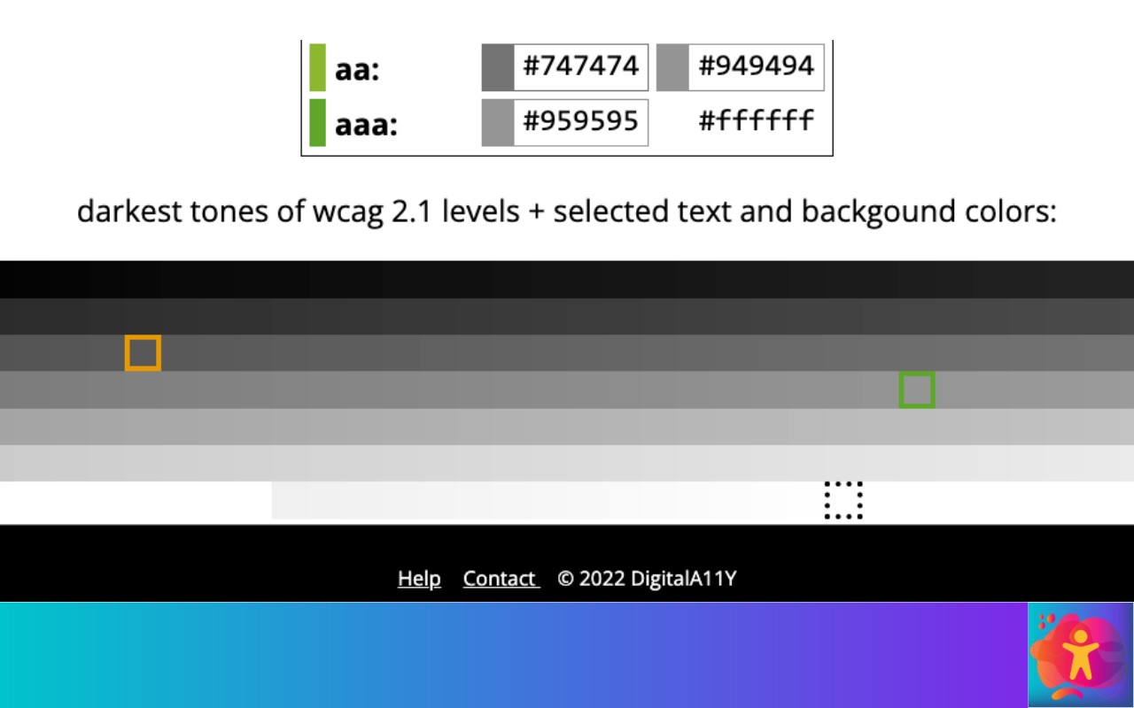 Digitala11y Color Contrast Checker 颜色对比检查器和调色板生成器