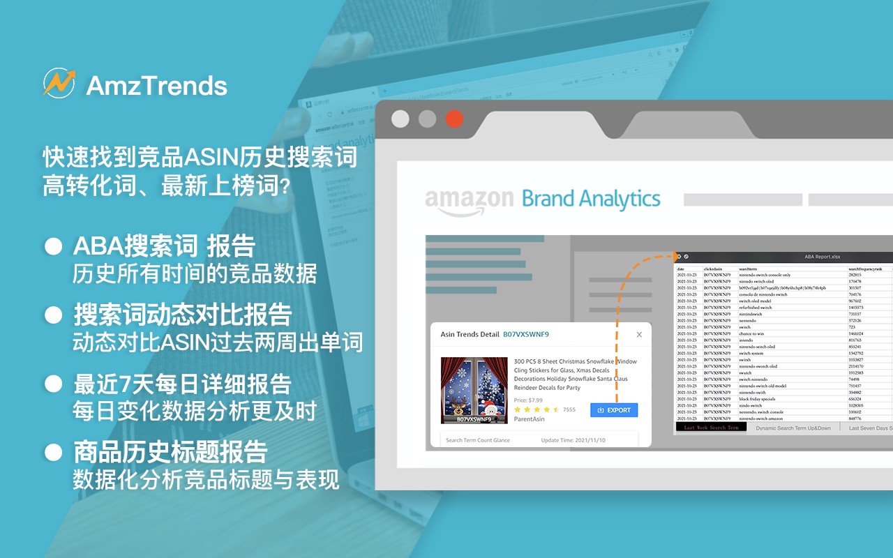 Amztrends 亚马逊品牌分析、商机探测、广告数据分析助手