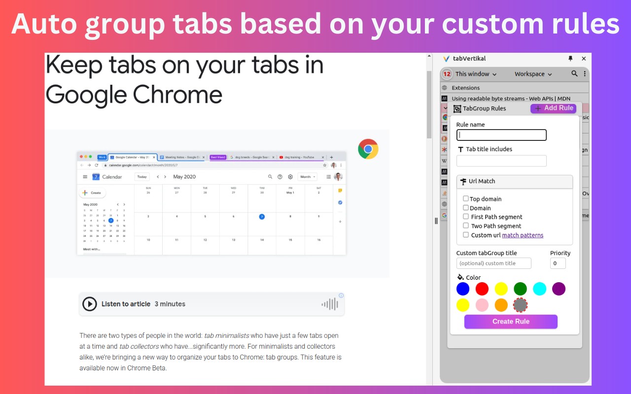 Tabvertikal 在侧面板中垂直管理选项卡和选项卡组