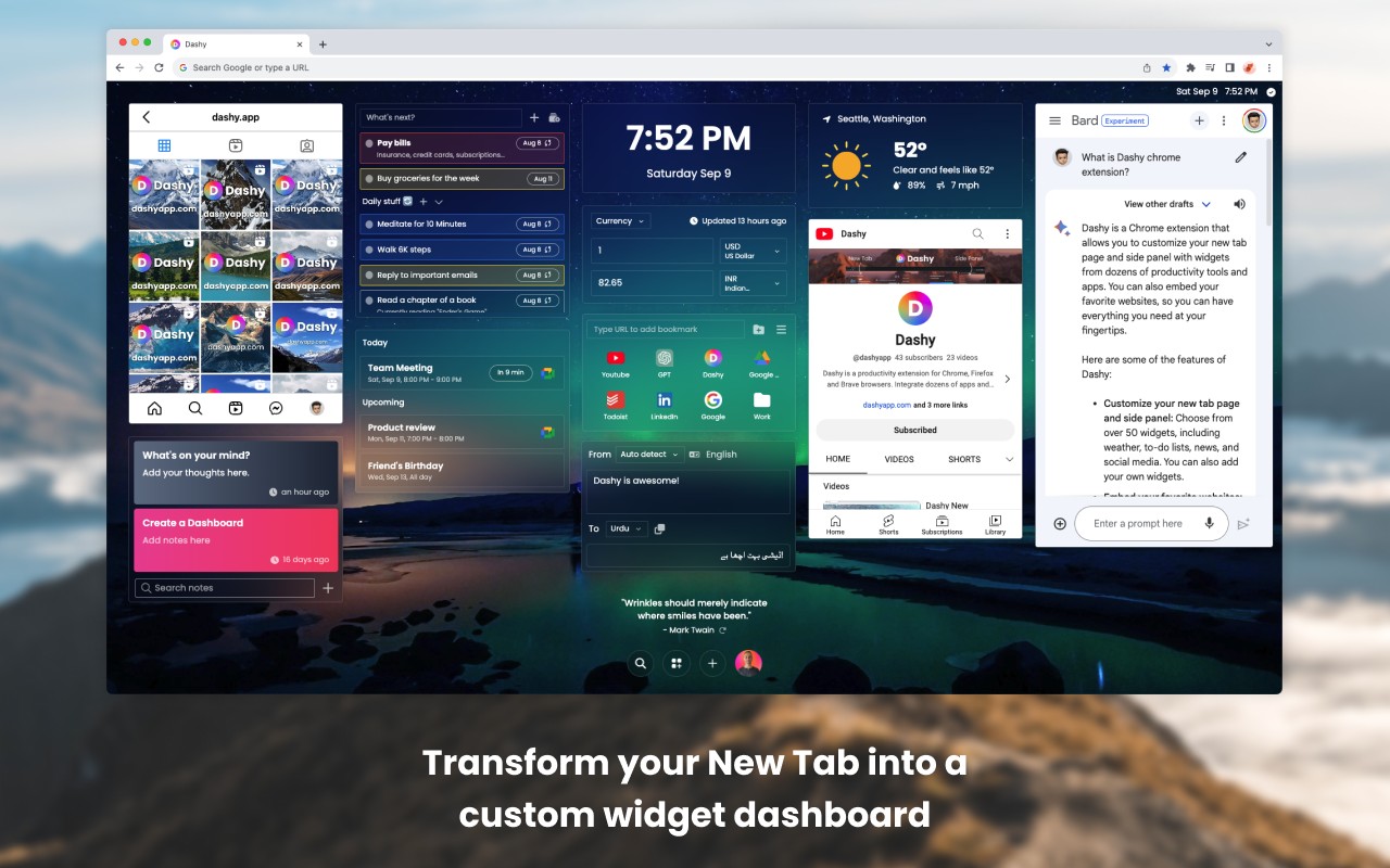 Dashy 一个丰富的新标签页插件