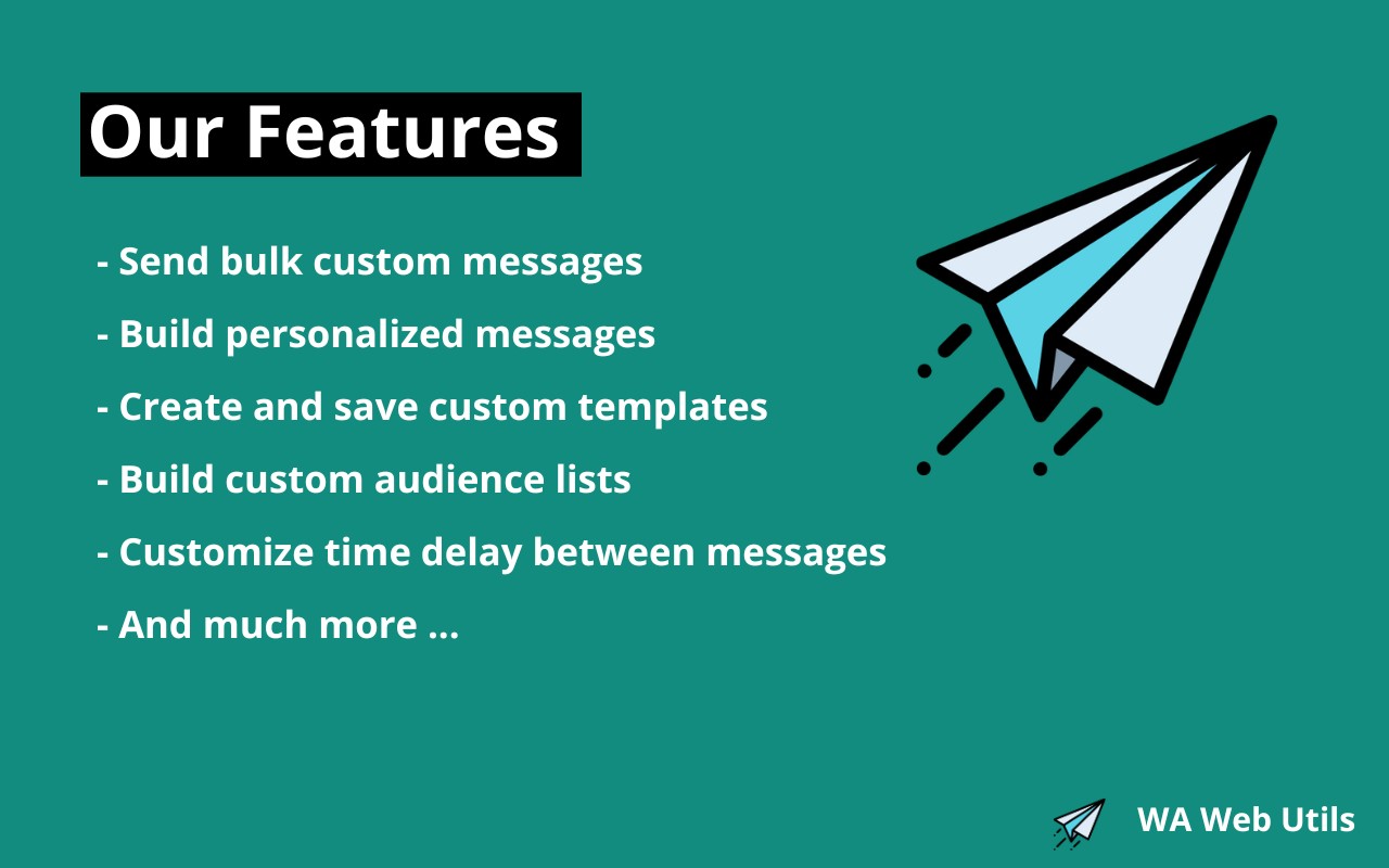 Wa Web Utils – Message Sender 在 Whatsapp Web 上发送个性化批量消息和附件 创建自定义列表、可重复使用的模板等等