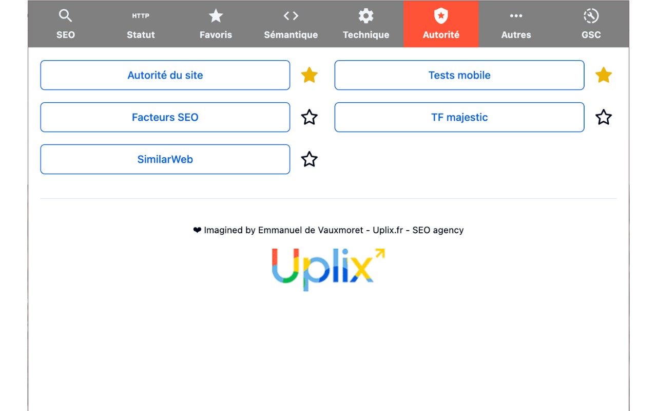 Extension Seo Chrome By Uplix.fr V1.5.2.0